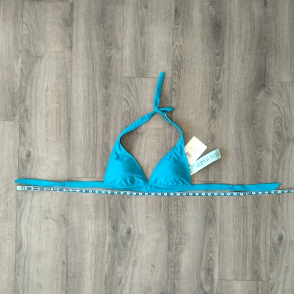 NWT Jamaican Style Sea Blue Bikini Top Size L Large w/ Removable Pads - Picture 5 of 10